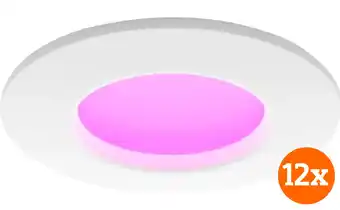 Coolblue Philips Hue Inbouwspot Slim 12-pack - White and Color - 90mm - Wit aanbieding