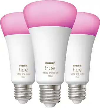 Coolblue Philips Hue White and Color E27 1600lm 3-pack aanbieding