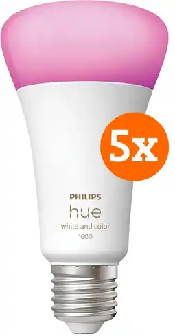 Coolblue Philips Hue White and Color E27 1600lm 5-pack aanbieding
