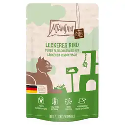 Zooplus Economy Pack 24x125g MjAMjAM Quetschie Pure Meat Delight Delicious Pure Beef kattenvoer nat aanbieding