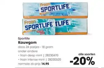 HANOS Sportlife Kauwgom 18g aanbieding