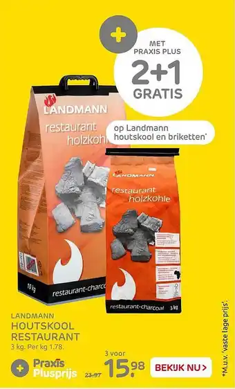 Praxis Tuincentrum Landmann Houtskool Restaurant aanbieding