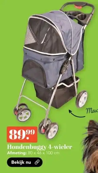 Discus Hondenbuggy 4-wieler Afmeting: 80 x 46 x 100 cm aanbieding