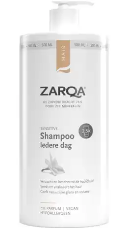 De Online Drogist Zarqa Sensitive Shampoo Iedere Dag 500ML aanbieding