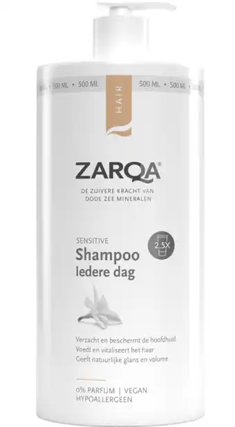 De Online Drogist Zarqa Sensitive Shampoo Iedere Dag 500ML aanbieding