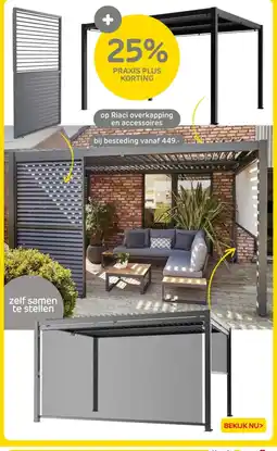 Praxis op Riaci overkapping en accessoires aanbieding
