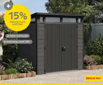 Praxis op Keter tuinhuizen aanbieding