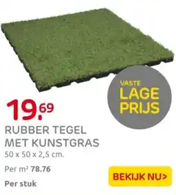 Praxis Rubber tegel met kunstgras aanbieding
