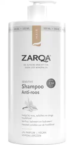 De Online Drogist Zarqa Sensitive Shampoo Anti-Roos 500ML aanbieding