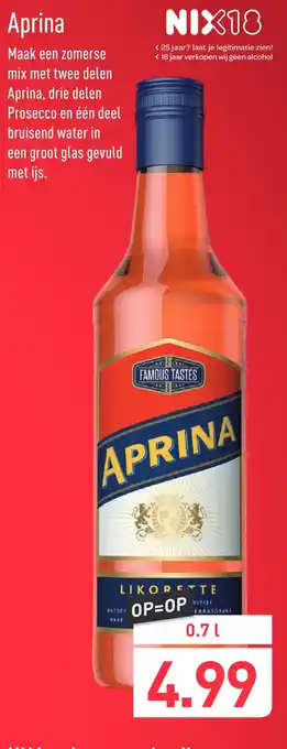 ALDI Aprina 0,7liter aanbieding