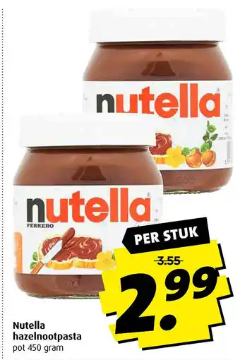 Boni Nutella hazelnootpasta aanbieding