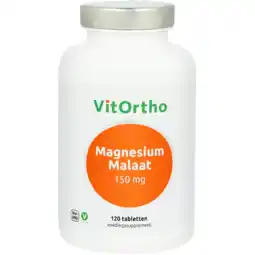 De Online Drogist VitOrtho Magnesium Malaat 150mg Tabletten 120TB aanbieding