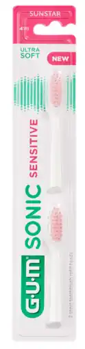 De Online Drogist GUM Sonic Sensitive Opzetborstel 2ST aanbieding