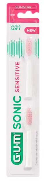 De Online Drogist GUM Sonic Sensitive Opzetborstel 2ST aanbieding