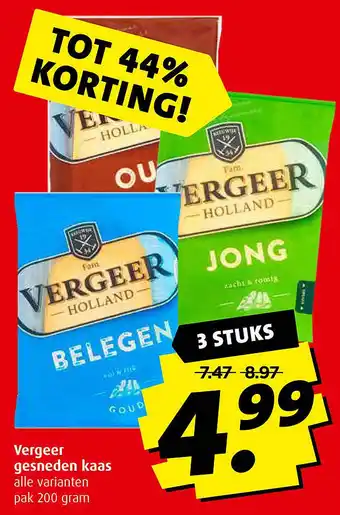 Boni Vergeer gesneden kaas aanbieding