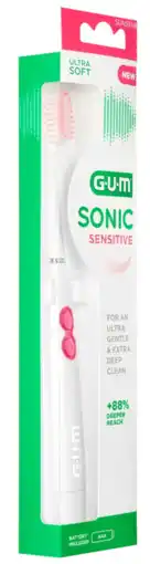De Online Drogist GUM Sonic Sensitive Batterij Tandenborstel 1ST aanbieding