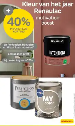 Praxis op Perfection, Renaulac en Histor kleurmuurverf aanbieding