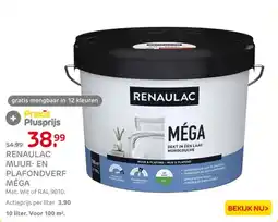 Praxis Renaulac muur en plafondverf méga aanbieding