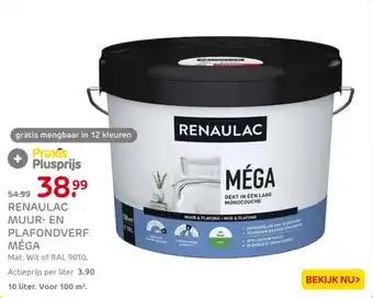 Praxis Renaulac muur en plafondverf méga aanbieding