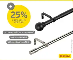 Praxis op roedes, rails en accessoires aanbieding