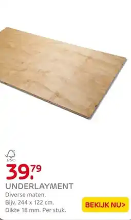 Praxis Underlayment aanbieding
