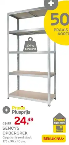 Praxis Sencys opbergrek aanbieding