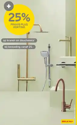 Praxis op kranen en douchesets aanbieding