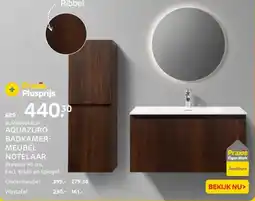 Praxis Aquazuro badkamer meubel notelaar aanbieding