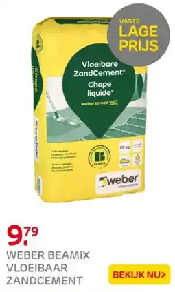 Praxis Weber beamix vloeibaar zandcement aanbieding