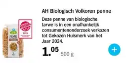 Albert Heijn AH Biologisch Volkoren penne aanbieding