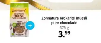 Albert Heijn Zonnatura Krokante muesli pure chocolade aanbieding