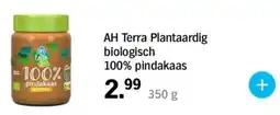 Albert Heijn AH Terra Plantaardig biologisch 100% pindakaas aanbieding