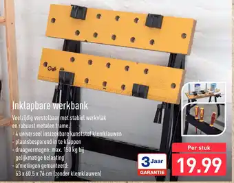 ALDI Inklapbare werkbank aanbieding