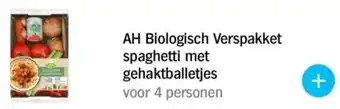 Albert Heijn AH Biologisch Verspakket spaghetti met gehaktballetjes aanbieding