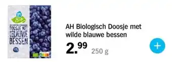 Albert Heijn AH Biologisch Doosje met wilde blauwe bessen aanbieding