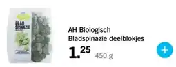 Albert Heijn AH Biologisch Bladspinazie deelblokjes aanbieding