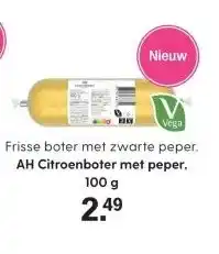 Albert Heijn AH Citroenboter met peper. 100 g aanbieding