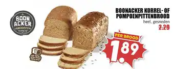 MCD Supermarkt Boonacker Korrel- Of Pompoenpittenbrood aanbieding