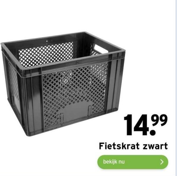 GAMMA | Fietskrat zwart 40x30x26 cm kopen? | fietstassen-fietsmanden
