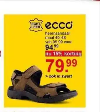 Scapino Ecco Herensandaal 15% Korting aanbieding