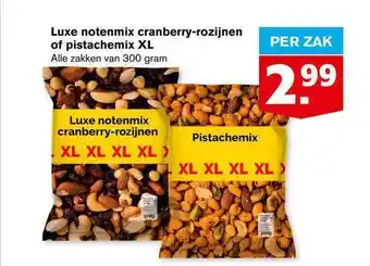 Hoogvliet Luxe Notenmix Cranberry-Rozijnen Of Pistachemix XL 300g aanbieding