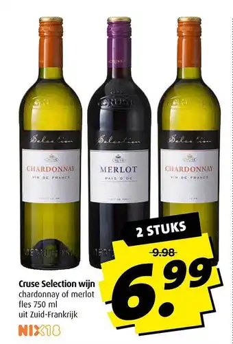 Boni Cruse Selection Wijn Chardonnay Of Merlot aanbieding