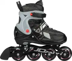 Bol.com Nijdam Inlineskates - Tarmac Tremor - Zwart/Zilvegrijs/Rood - Maat 43-47 aanbieding