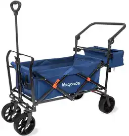ANWB Lifegoods Bolderkar Tot 120KG 90L Blauw aanbieding
