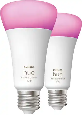 Coolblue Philips Hue White and Color E27 1600lm 2-pack aanbieding