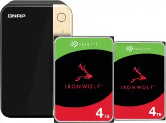 Coolblue QNAP TS-264-8G, Seagate Ironwolf 4TB Duo pack aanbieding