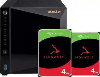 Coolblue ASUSTOR AS3304T v2 + Seagate Ironwolf 8TB (2x4TB) aanbieding