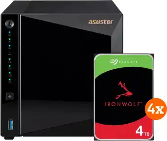 Coolblue ASUSTOR AS3304T v2 + Seagate Ironwolf 16TB (4x4TB) aanbieding