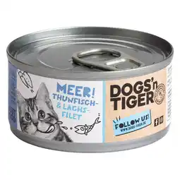 Zooplus Voordeelpakket: 24x70g Dogs'n Tiger Cat Filet tonijn & Zalmfilet nat kattenvoer aanbieding