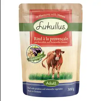 Zooplus 6 x 300 g Lukullus Naturkost Vershoudzakjes Adult: Rund à la Provençale (graanvrij) aanbieding